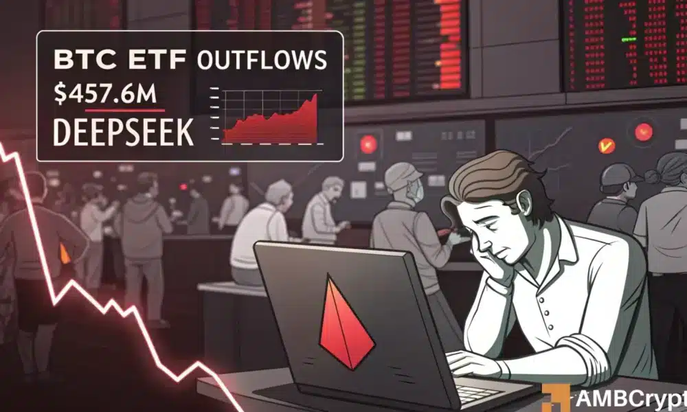 BTC ETFs lose $457M after DeepSeek’s market entry – Details